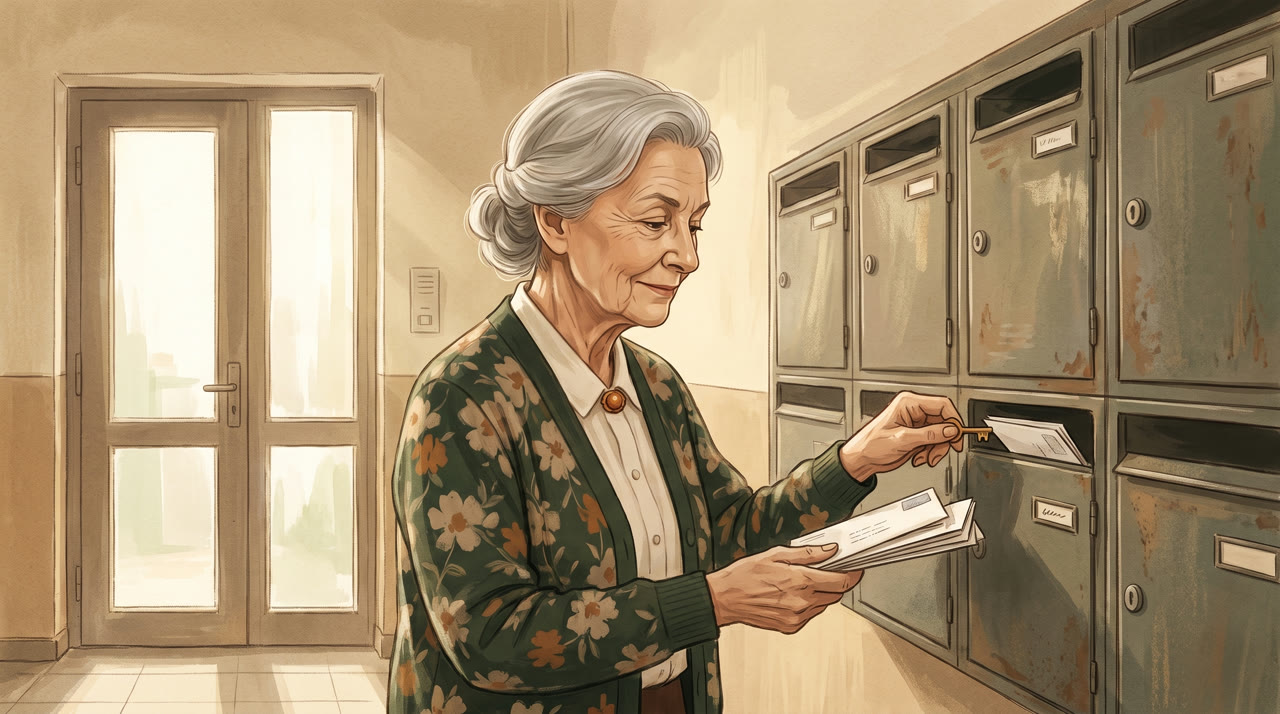 Gisela Radtke holt selbstständig die Post aus dem Briefkasten